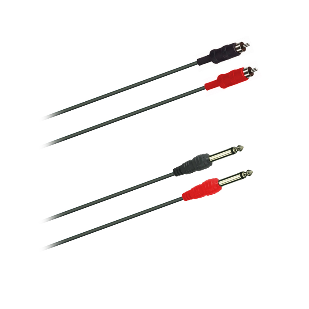 Audio Kabel 2 x Cinch/2 x Klinke 6,3 mono  3,0m   