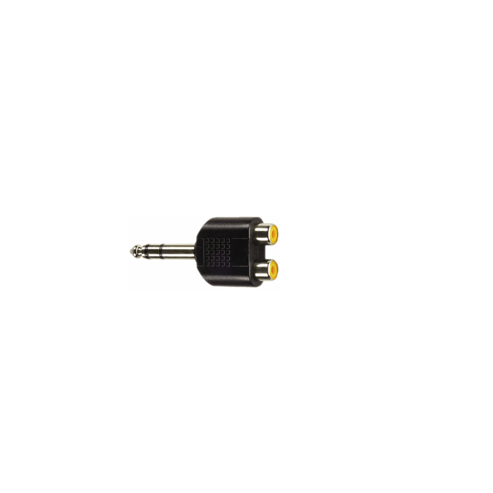 Adapter 2 x Cinchstecker auf  Klinkenbuchse 6,3 mm Stereo  
